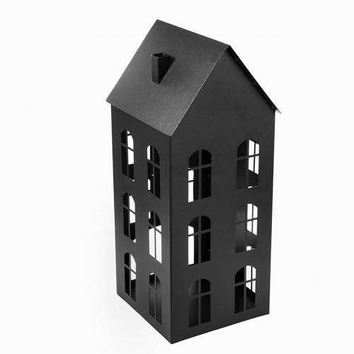 Kapaga - Schwarz Metall Laternen - Kerzenlaterne Indoor - Gartenlaternen | Kerzen - Laternenhaus - Teelichthaus - Latarne - Für Room Decor, Geschenke (Schwarz 3)