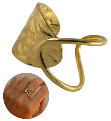 Positiva Jewelry Offener Breiter Damen Ring aus Edelstahl, Größenverstellbar & Wasserfest, Statement Ring in Silber, Verstellbare Größe, inklusive Geschenkverpackung