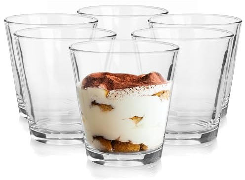 Glasmark KROSNO 1992 Dessertgläser 6er Set 230 ml Aus Glas Eisbecher Gläser Eisschalen Dessertschalen Stilvoll