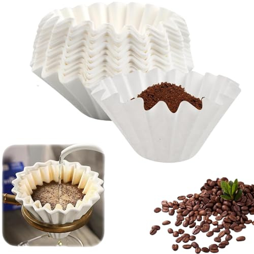 100 Stück Kalita Wave 155 Filter, Kleine Kaffeefilter, Ungebleicht, Universal Größe für Kaffeemaschinen, Sauerstoff Aufgehellt