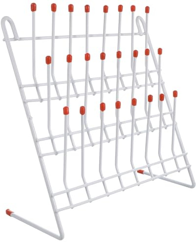 Mikikit Laboratory Tube Drying Holder Rack Metal Test Tube Draining Rack with Classic Simple Style for Organizing and Draining