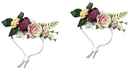 BESPORTBLE 2 Stück Pet Headwear Verstellbar Hunde Katzen Hochzeit Blumenschmuck Hundebekleidung Zubehör für Welpen und Haustiere für Geburtstagsdeko und Urlaub