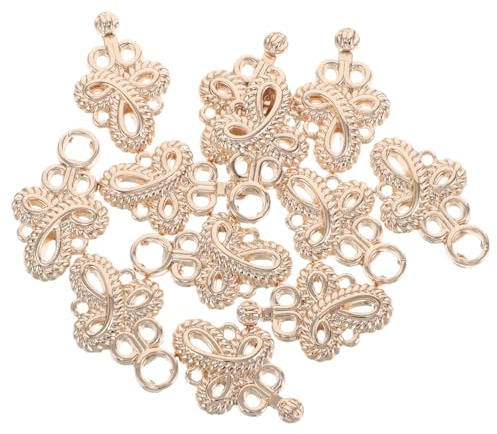 Mobestech 10pcs Chinese Knot Buttons for Clothes, Alloy Cheongsam Metal Clasps with Toggle Closure, Secure Vintage Style Decorative Buttons Suitable for Sweaters and Outfits at Parties