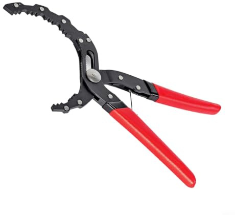 SageFurned Pince à filtre à huile réglable de 2-1/4 à 4-3/4 pouces, outil à tête sphérique de 12 pouces en acier au carbone pour voiture, camion, SUV, antidérapant