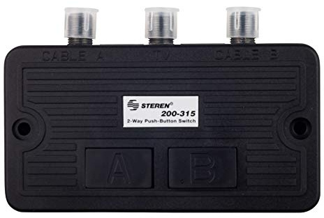 STEREN Network Switch - Coax Splitter 2 Way - Antenna Splitter - Manual Transfer Switch - Coax Cable Splitter 2 Way - Coaxial Cable Adapter for TV - 2 Way Coax AB Switch for TV - 1 Pack 200-315