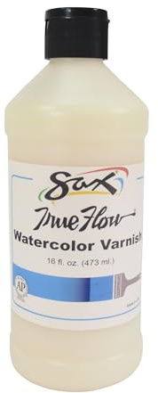 Sax 402420 True Flow Watercolor Varnish, High Gloss Sheen, 1 Pint, 16 Fl Oz (Pack of 1)