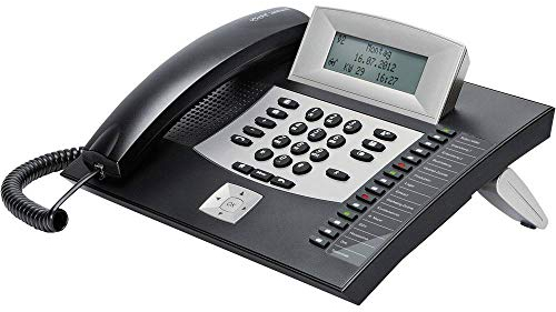 Auerswald 90114 COMfortel 1600 Systemtelefon, ISDN Headsetanschluss, Freisprechen, Touchscreen Beleuchtete, Schwarz, Silber