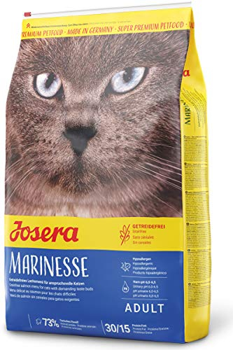 JOSERA Marinesse (1 x 10 kg) | Adult | Premium Trockenfutter für ausgewachsene allergische Katzen | Lachs, Kartoffel & Erbse als ausgesuchte Proteinquellen | getreidefrei | Katzenfutter | 1er Pack