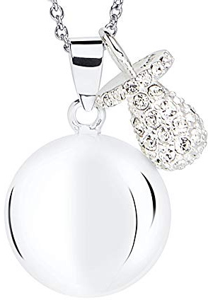 MAMIJUX Chiama Angeli Ciuccio Mamma Idea Regalo Gravidanza Collana Donna Richiamo degli Angeli Catenina Acciaio