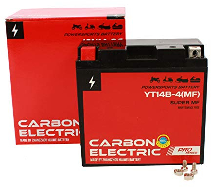 Carbon Electric Gel Batterie YT14B-4 Motorradbatterie 12V 12Ah Motorrad Roller Rollerbatterie