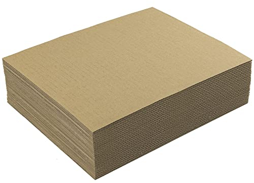 Mat Board Center, 25 pack 11x14 Brown Cardboard sheet, 1/8 inch thick, Flat Corrugated Cardboard Inserts for Packing, Shipping, Mailing, Cardboard Backing, Art Craft Card Board