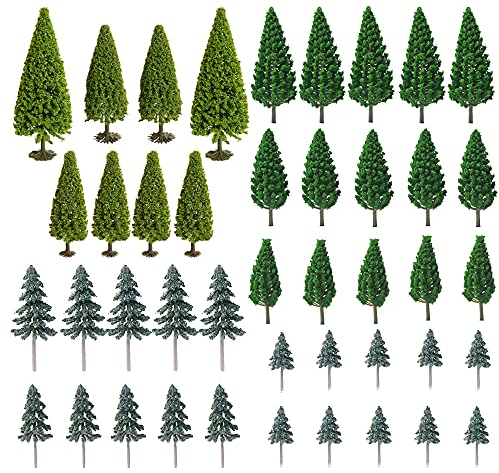 N\A Woohome 60 Pz Modello Alberi Albero Modello Misto, Albero Modello Miniatura Misto Colori Misto Treno Albero Alberi Scenari Ferroviario per Lo Scenario Fai da Te Paesaggio (Stile 2)