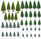 NA NA Woohome 44 PCS Model Trees Coconut Palm Model Trees with 5 PCS Mini Umbrella, Mixed Model Trees for Model Train Railway Architecture Diorama DIY Scenery Landscape (Style B)