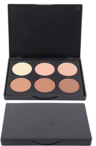 Paleta de Sombras de Ojos, Paleta de Maquillaje de Sombras de Ojos Mate de 6 Colores Cosméticos Faciales con Pinceles + Bolsa, Herramienta Cosmética para Resaltar el Polvo de Contorno Facial Mate, Pal