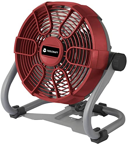 Toolcraft TAWB-200 Akku-Ventilator 26 W (Ø x H) 275 mm x 350 mm Rot, Grau, Schwarz LED-Kontrollleuchte, Akkubetrieb mög