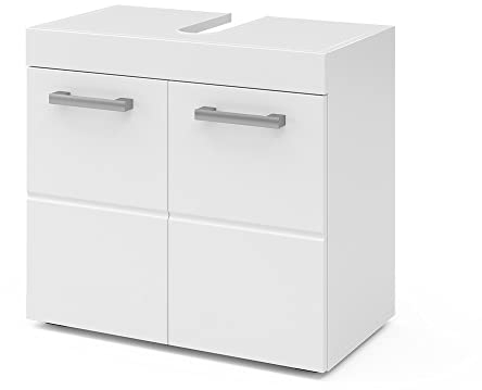 Vicco Waschbeckenunterschrank Weiß Luna 60x56x34 cm - Unterschrank für das Badezimmer, Einfache Wandmontage inkl. Zubehör