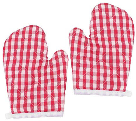 CHAOYUELYF 2 Pcs Kids Oven Gloves Heat Resistant BBQ Gloves Soft Oven Gloves for Children's Cooking Baking and Barbecue
