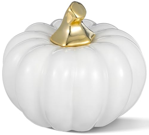 BESPORTBLE Nordischer Keramikkürbis Künstliches Gemüse Kürbisdekorationen Aus Keramik Realistischer Kürbis Mini-kürbisskulptur Thanksgiving Kürbis Figur Haushaltsprodukte Schreibtisch Weiß