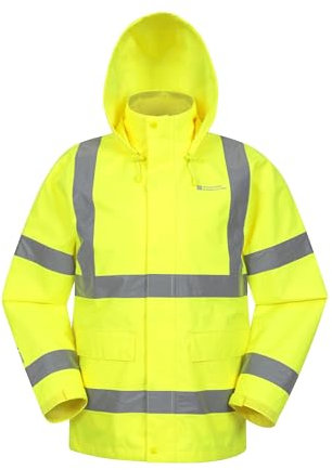 Mountain Warehouse Workwear Wasserdichte Schutzjacke – Wasserdichte und Atmungsaktive Schutzkleidung, Zertifizierter Arbeitsmantel – Nasses Wetter im Frühling, Draußen Gelb XXL