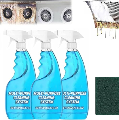 Sprühtabletten & Sprühflasche, 2024 Upgrade Schaumsprühtabletten & Sprühflasche, Spray Allzweckreiniger für Küche, Arbeitsplatte, Bad, Ofen, 120 ml (3 Stück)