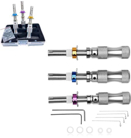 KWJNH Set di 3 grimaldelli tubolari in acciaio inox, regolabili, per riparazioni auto, meccanici, fabbri e professionisti della sicurezza