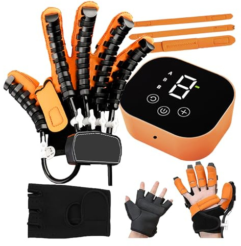 XGXHIN Guantes robóticos para recuperación de Accidentes cerebrovasculares, Entrenador de rehabilitación de Dedos Ajustable para hemiplejia, Artritis, Mano Derecha e Izquierda