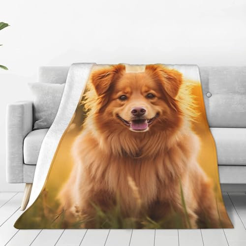 SABFWF Flanelldecke mit niedlichem Welpen-Hunde-Aufdruck, vielseitig, ultraweich, unisex, Reisedecke, Klimaanlage