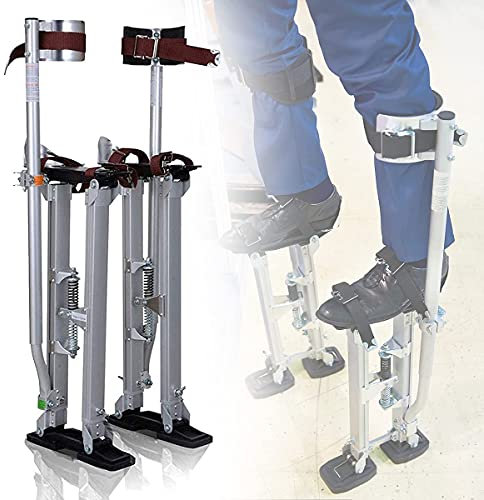Tragbare Trockenbau-Stelzen aus Aluminiumlegierung, höhenverstellbar, bequeme Beingurte, rutschfest, Premium-Qualität und praktisches Werkzeug für Trockenbauer, Deckeninstallateure, Maler, 45–75 cm,