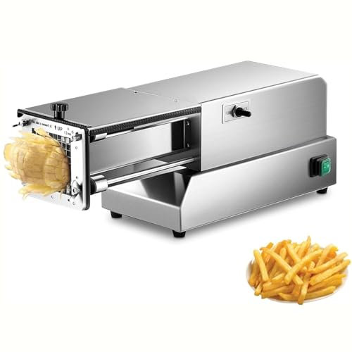 YXZQLOZ Coupe-Frites électriques avec Lame en Acier Inoxydable Coupe-légumes Trancheuse de Pommes de Terre Professionnelle Commerciale (Silver 10mm)