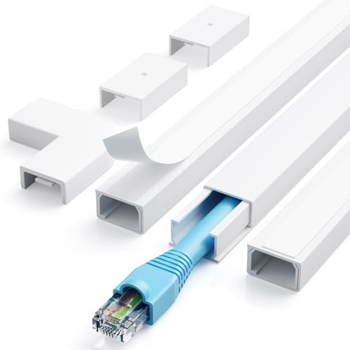 kinkaivy Goulotte Passe Câble, 1,2M Mini Goulotte électrique Autocollante, Pouvant être Peinte Goulotte pour Cacher Un Câble d'enceinte ou Un Câble TV