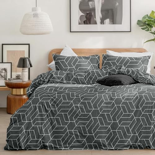 Dreamzie Bettwäsche 155x220 + 2x80x80 Geometrisch, Mikrofaser | Mit Reißverschluss · Weich und pflegeleicht · Waschbar bei 40 °C · Schnelltrocknend · Für ein angenehmes Schlafgefühl