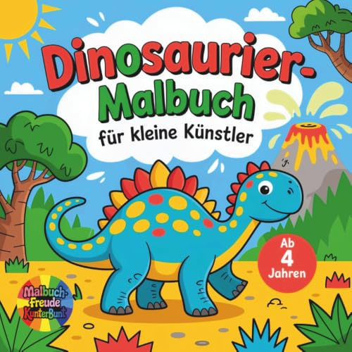 Dinosaurier Malbuch für kleine Künstler ab vier Jahren: Entdecke die Welt der Dinosaurier, 50 bezaubernde Motive, die Kreativität und Spaß kleiner Künstler fördern!