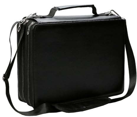 kokdid 168/224 slot grande in pelle Marker Case con tracolla Multilayer Art Markers Borsa da trasporto Marker Pen Organizzatori, Nero , 34*28*11cm