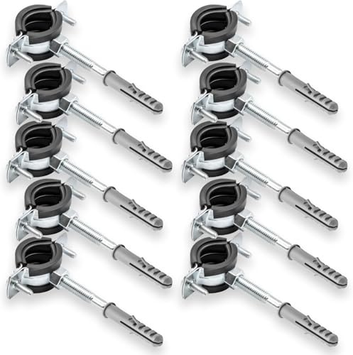 KNM Trade Set 10 Edelstahlrohrschellen M8 Sanitär 2 1/2 | Industriequalität, Montage, Heizungseinsatz, vibrationsreduzierend, duale Verwendung