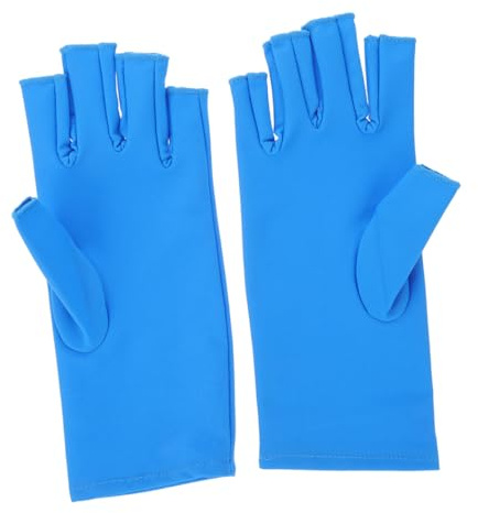 Veemoon Guantes para Proteger Manos y Dedos Protección Uv de Manicura sin Dedos Material Spandex Azul en Salón de Uñas