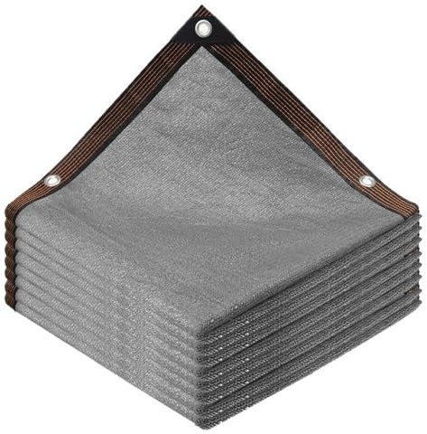 90% Grigio Rete Ombreggiante Rete Telo Ombra, 1m 2m 3.0m 4m 5m 6m 7m 8m 9m 10m 12m 15m Tessuto Ombra Privacy Antistrappo Antivento per Esterno, Serra, Balcone, Giardino(6x7m)