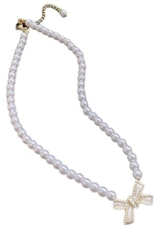 SUMMITDRAGON Collana di perle finte con ciondoli per il collo, accessorio adatto per gli appassionati di accessori alla moda, elegante gioiello per il collo