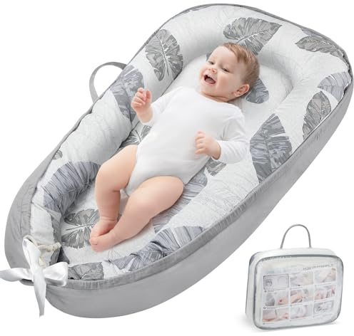 URMYWO Baby Nest - Cuna para recién nacido, 90 x 50 cm, hecha a mano, de doble cara, de viaje, 100 % algodón, nido de bebé