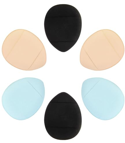 TEHAUX Spugna per Polvere Mini 6 Pezzi in Poliuretano Idrofili Lavabile, Puff Cosmetico a Forma Mini, per Cipria Secca e Crema Viso Colore Casuale