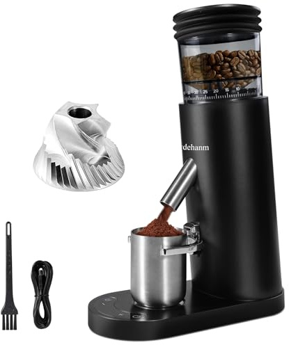 Molinillo de café, recargable, inalámbrico, de acero inoxidable, cónico, con soplador de aire, 60 ajustes de molienda, antiestático, compacto y silencioso para el hogar, oficina, camping, color negro
