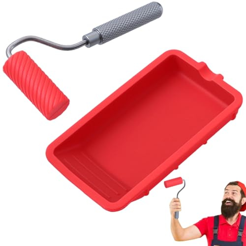 Leimrollen-Set, Silikon-Kleberapplikator, Holzbearbeitung, mit Ablage für Kunsthandwerk, Holzbearbeitung, professionelles Farbset, Rot