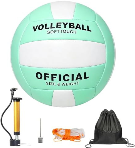 KQWVZ Volleyball Official Size 5, Girls Volleyball For Outdoor Or Beach Play, Soft Touch Volleyball Set, Beach Volleyball with Air Pump, Inflation Needle, Storage Bag, for Youth Juniors Practice