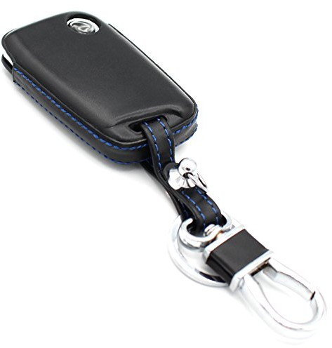 Leder Schlüssel Hülle VD (Nur Keyless Go) von Finest-Folia GmbH (Schwarz Blau)