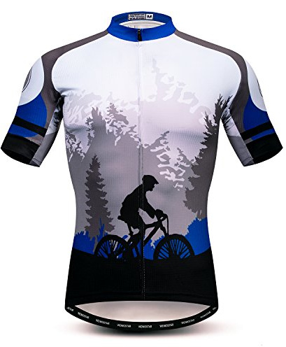 Weimostar Ciclismo Jersey para Hombre Tops de Bicicleta MTB Jersey Zip Mountain Road Ropa Bicicleta equitación Top Camisa de Carreras Deportivas Ropa Deportiva Masculina XL