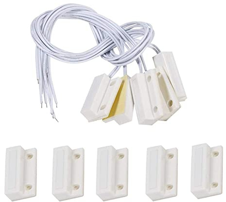 Smandy Tür und Fenstersensoren 5-TLG. MC-38 vertiefte verdrahtete Tür Fenstersensor Tür Fenster Alarm Magnetschalter Home Security Alarmanlage