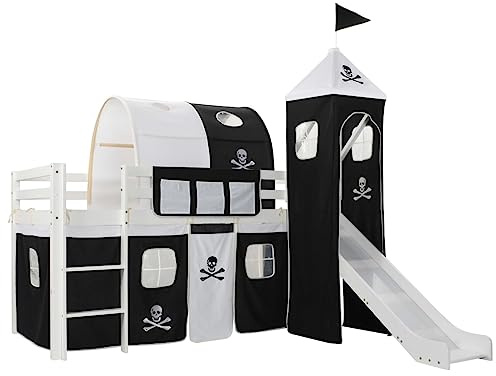 vidaXL Cama Alta para niños tobogán y Escalera Madera Pino 97x208 cm