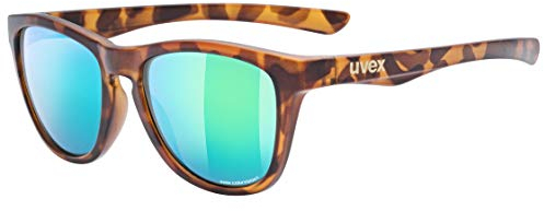 uvex LGL 48 CV - Sonnenbrille für Damen und Herren - starker Schutz vor Sonnenstrahlung - kontraststeigernd - havanna matt/mirror green - one size