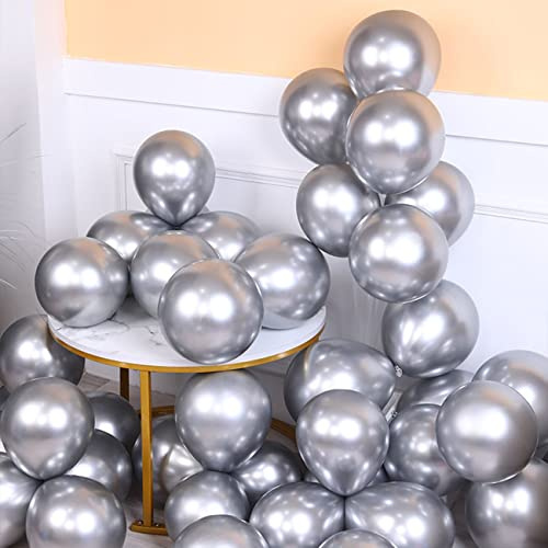 Palloncini piccoli in argento metallizzato da 5 pollici, mini palloncini a elio cromati, per feste, decorazione da 100 pezzi