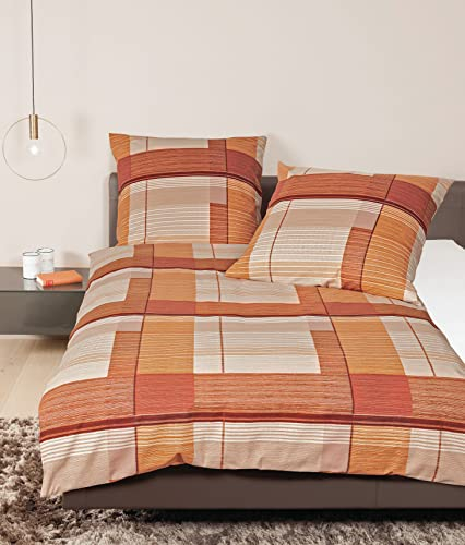 Janine Feinbiber-Bettwäsche Davos 135x200 + 80x80 cm Siena-tabasko