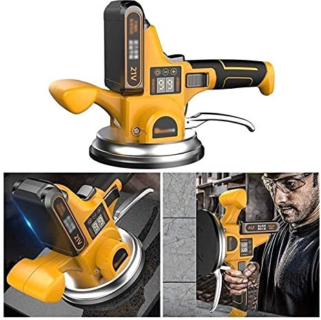 Piastrellista Elettrico, livellamento Automatico Portatile 21V, Polsino per Piastrelle a Martello, Regolazione delle Vibrazioni, Scatola da 400 kg, Matrice per Parete (Colore : Due batterie